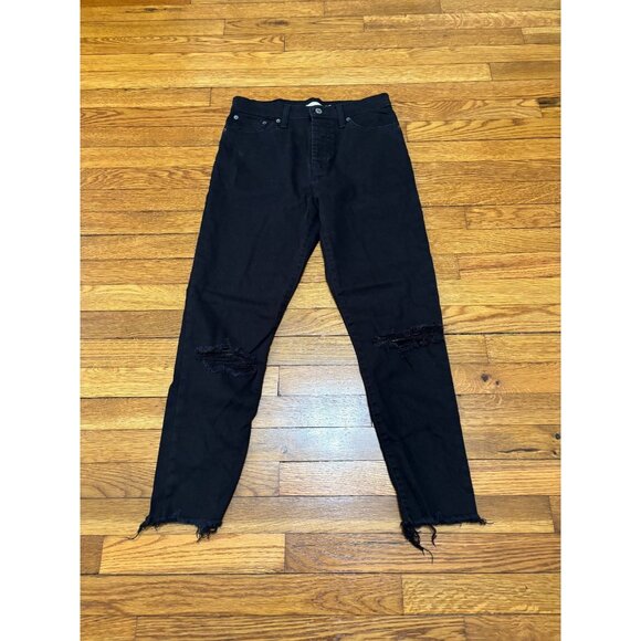 Levi's Womens Wedgie Skinny Jeans Size 29 29x26 Black Denim Button Fly Pants - Picture 1 of 8